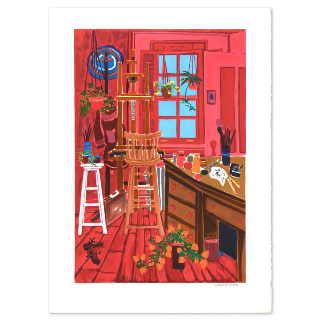 Edward Sokol "Artist Studio" Limited Edition Lithograph on Paper