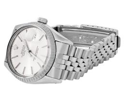 Rolex Mens Stainless Steel Silver Index Datejust Wristwatch With Rolex Box
