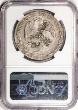 1861ZS VL Mexico 8 Reales Silver Coin NGC Fine Details Chopmarked