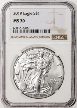 2019 $1 American Silver Eagle Coin NGC MS70