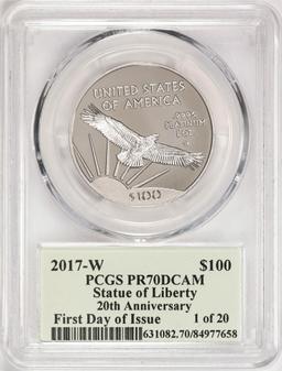 2017-W $100 American Platinum Eagle Coin PCGS PR70DCAM FDOI Thomas Cleveland Signature
