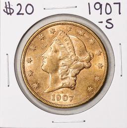 1907-S $20 Liberty Head Double Eagle Gold Coin