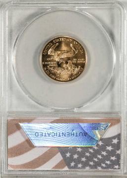 1999-W $10 American Gold Eagle Coin ANACS MS70 Unfinished Proof Dies