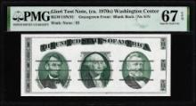 Circa 1970's Washington Center Giori Test Note PMG Superb Gem Uncirculated 67EPQ