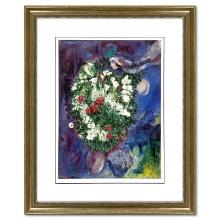 Marc Chagall (1887-1985) "Bouquet With Flying Lover" Print Lithograph On Paper