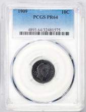 1909 Proof Barber Dime Coin PCGS PR64 Great Reverse Color