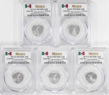 Lot of (5) 2018-Mo Mexico Proof 1/10 oz Silver Libertad Coins PCGS PR70DCAM