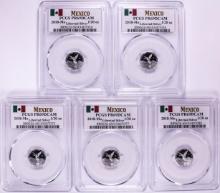 Lot of (5) 2018-Mo Mexico Proof 1/20 oz Silver Libertad Coin PCGS PR69DCAM