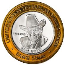 .999 Silver Sam Boyd's Sam's Town Las Vegas $10 Casino Gaming Token Limited Edition
