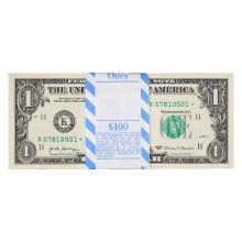 Pack of (100) Consecutive 2017 $1 Federal Reserve STAR Notes Dallas