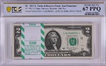 Pack of 2017A $2 Federal Reserve STAR Notes SF Fr.1941-L* PCGS Superb Gem UNC 67PPQ