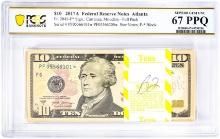 Pack of 2017A $10 Federal Reserve STAR Notes ATL Fr.2045-F* PCGS Superb Gem UNC 67PPQ