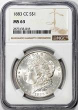 1883-CC $1 Morgan Silver Dollar Coin NGC MS63