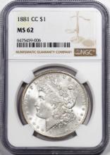 1881-CC $1 Morgan Silver Dollar Coin NGC MS62