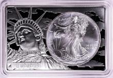 1996 $1 American Silver Eagle Coin & 2oz Silver Bar Set