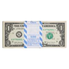 Pack of (100) Consecutive 2017 $1 Federal Reserve STAR Notes Dallas