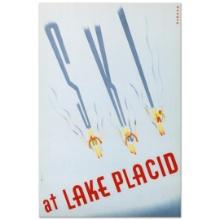 RE Society "Ski at Lake Placid" Print Lithograph on Paper