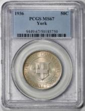 1936 York County Commemorative Half Dollar Coin PCGS MS67