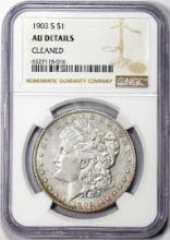 1903-S $1 Morgan Silver Dollar Coin NGC AU Details Cleaned