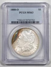 1888-O $1 Morgan Silver Dollar Coin PCGS MS63 Great Toning