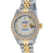 Rolex Ladies Two Tone Diamond Datejust Wristwatch