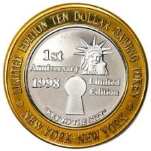 .999 Silver New York New York Casino Las Vegas $10 Limited Edition Gaming Token
