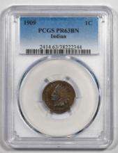 1909 Proof Indian Head Cent Coin PCGS PR63BN