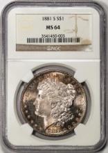 1881-S $1 Morgan Silver Dollar Coin NGC MS64
