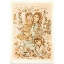 Edna Hibel (1917-2014) "Family in the Field" Limited Edition Lithograph on Rice Paper