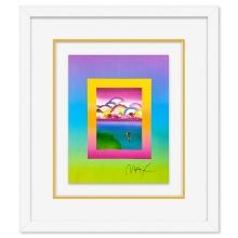 Peter Max "Umbrella Man with Rainbow Sky on Blends" Limited Edition Lithograph