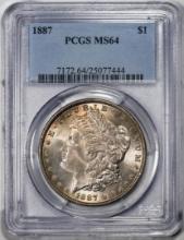 1887 $1 Morgan Silver Dollar Coin PCGS MS64