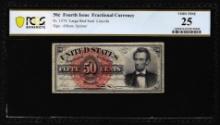 1874 Fourth Issue 50 Cents Lincoln Fractional Currency Note Fr.1374 PCGS Very Fine 25