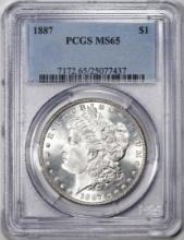 1887 $1 Morgan Silver Dollar Coin PCGS MS65