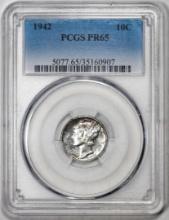 1942 Proof Mercury Dime Coin PCGS PR65