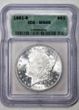 1881-S $1 Morgan Silver Dollar Coin ICG MS65