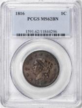 1816 Coronet Head Large Cent Coin PCGS MS62BN