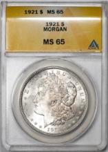1921 $1 Morgan Silver Dollar Coin ANACS MS65