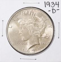 1934-D $1 Peace Silver Dollar Coin