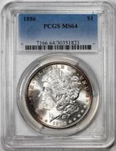 1886 $1 Morgan Silver Dollar Coin PCGS MS64