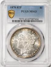 1878 8TF $1 Morgan Silver Dollar Coin PCGS MS63