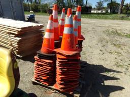 Pallet with Large Group of Used Traffic Cones, Approx. 107