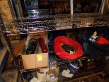 Contents of Bottom 2 Shelves of Wire Rack - (3) Ext. Cords, Paintballs and