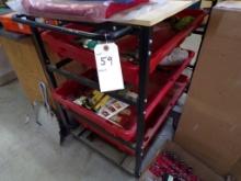 Rolling Shop Cart w/3 Pull-Out Drawers, 40''x24''