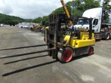 Hyster S150A 8900lb Propane Forklift, Hard Tires, Triple Mast, 7' 6'' Wide