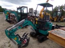 New, AGTQK16R Mini Excavator, Blue, Gas Eng., Grader Blade, Hydraulic Thumb