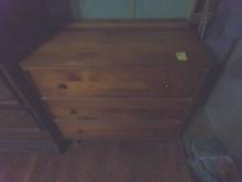 (2) Dressers-One Antique Oak 4-Drawer and One 3-Drawer Pine Mid-Century, 42