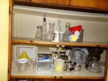 Contents of 2 Shelves in Corner (To Left of Sink/Right of Stove) Includes C