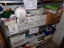 Contents of Bottom (3) Shelves (Of Lot 382) Craft Supplies, Batting, Totes,