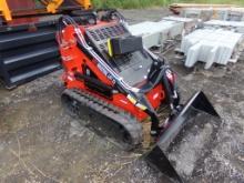 New AGT LRT23 Mini Skid Steer Loader with 44'' Bucket, Gas Engine, Red