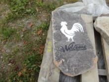 Rooster Welcome Stone, 26'' x 13''